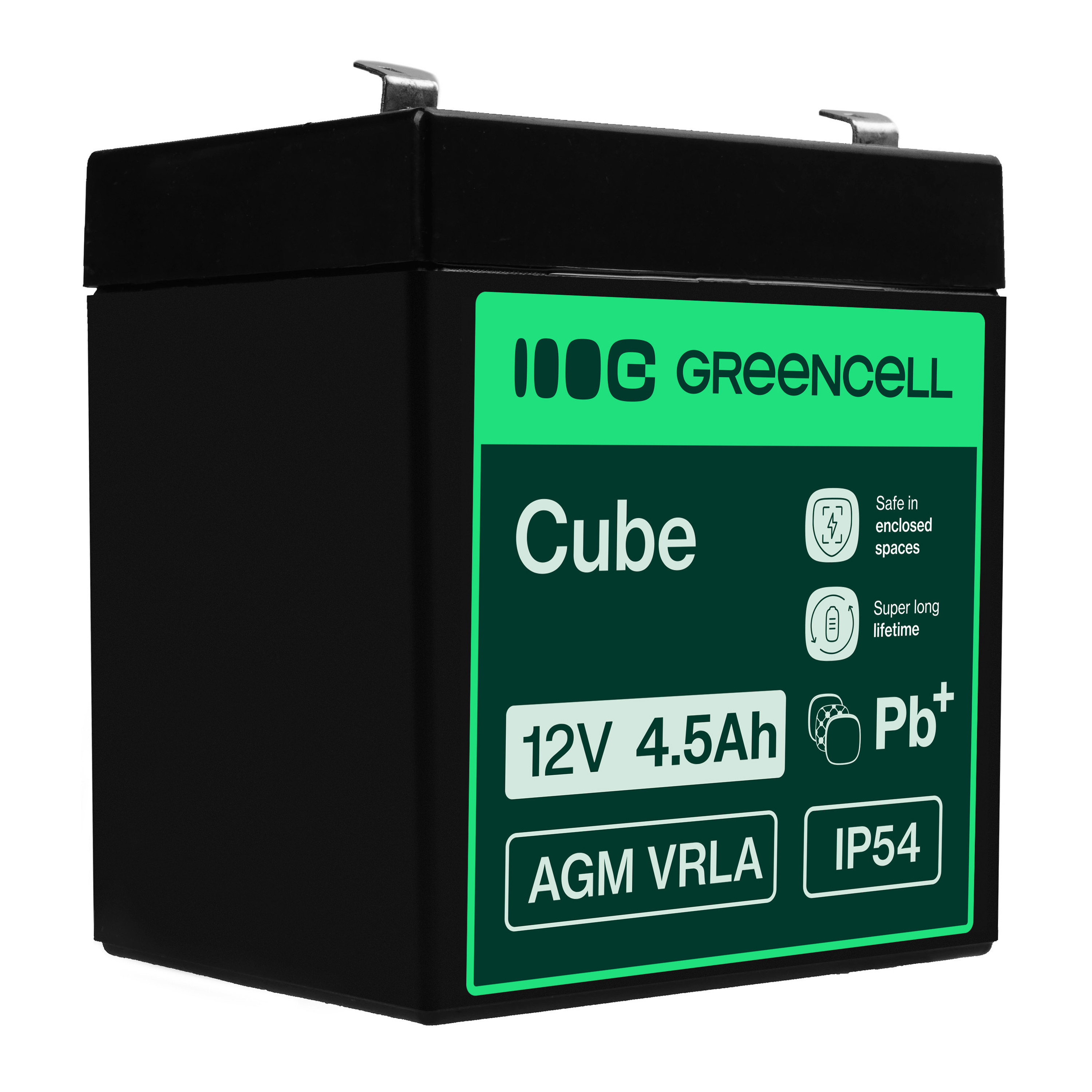 Green Cell AGM VRLA 12V 4.5Ah maintenance-free battery for UPS units