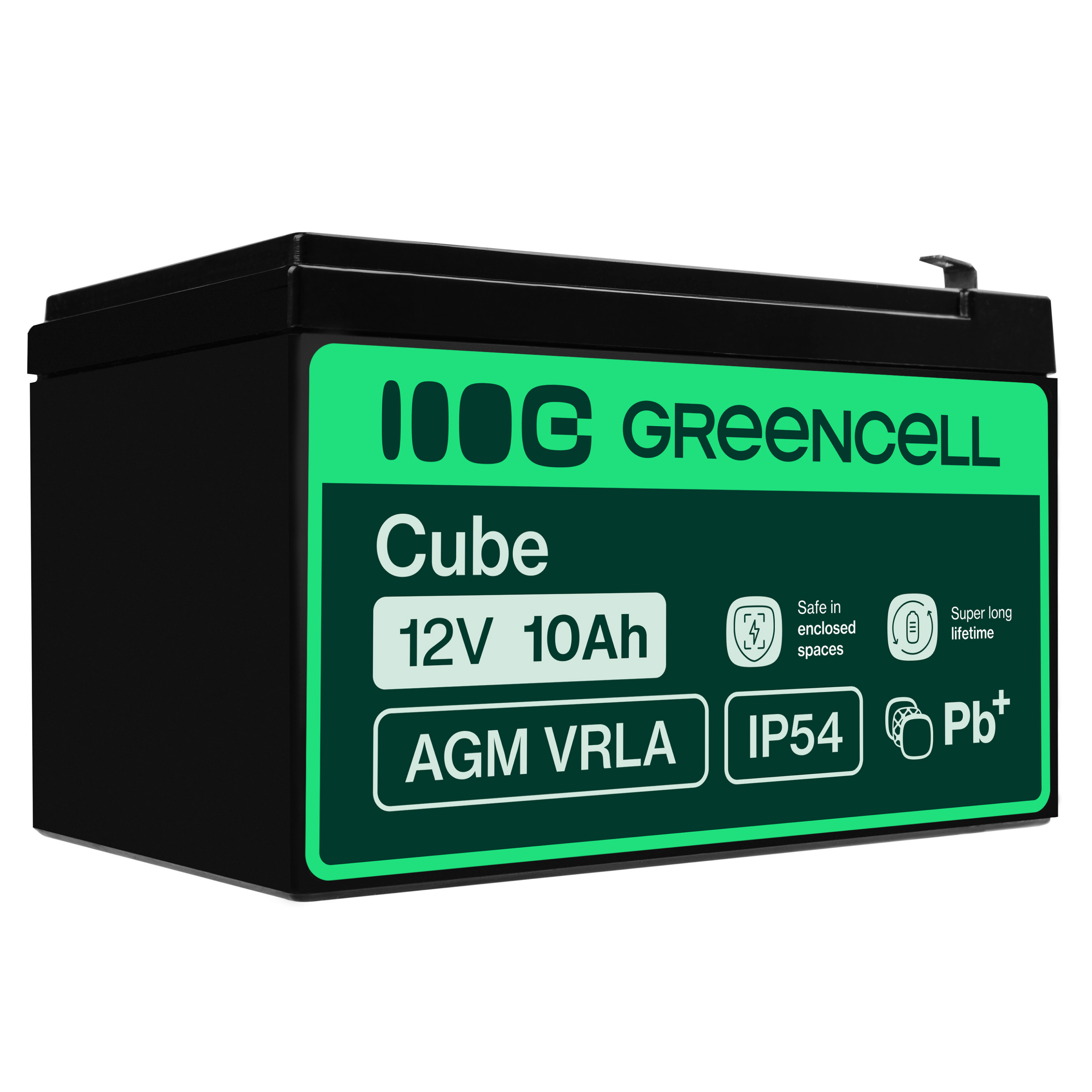 Green Cell AGM VRLA 12V 10Ah maintenance-free battery for UPS units