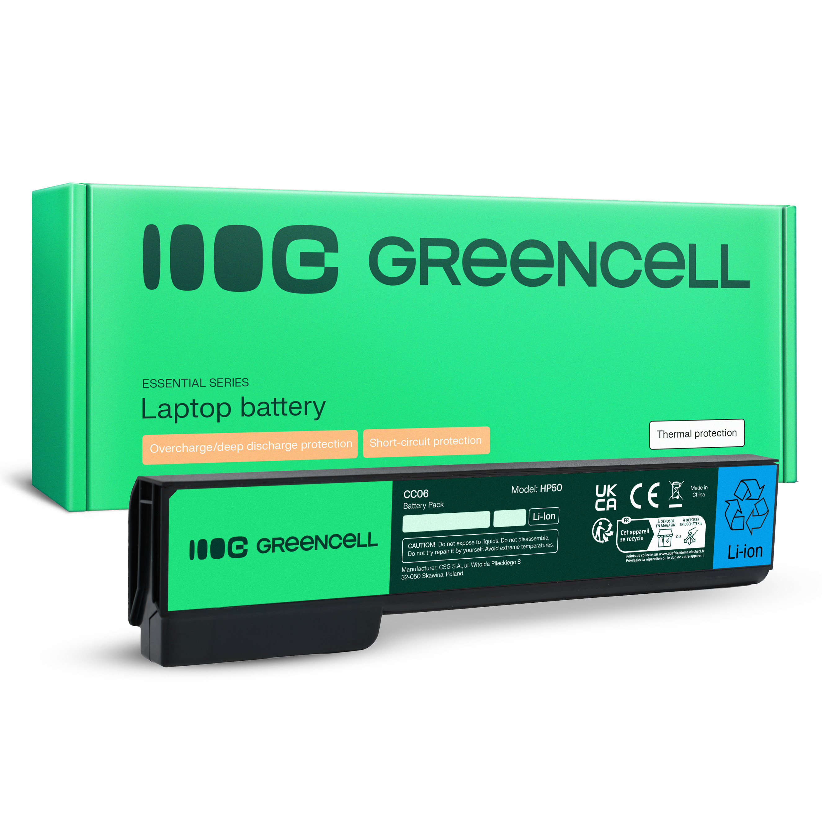 Green Cell Battery CC06XL for HP EliteBook 8460p 8460w 8470p 8560p 8570p ProBook 6460b 6560b 6570b