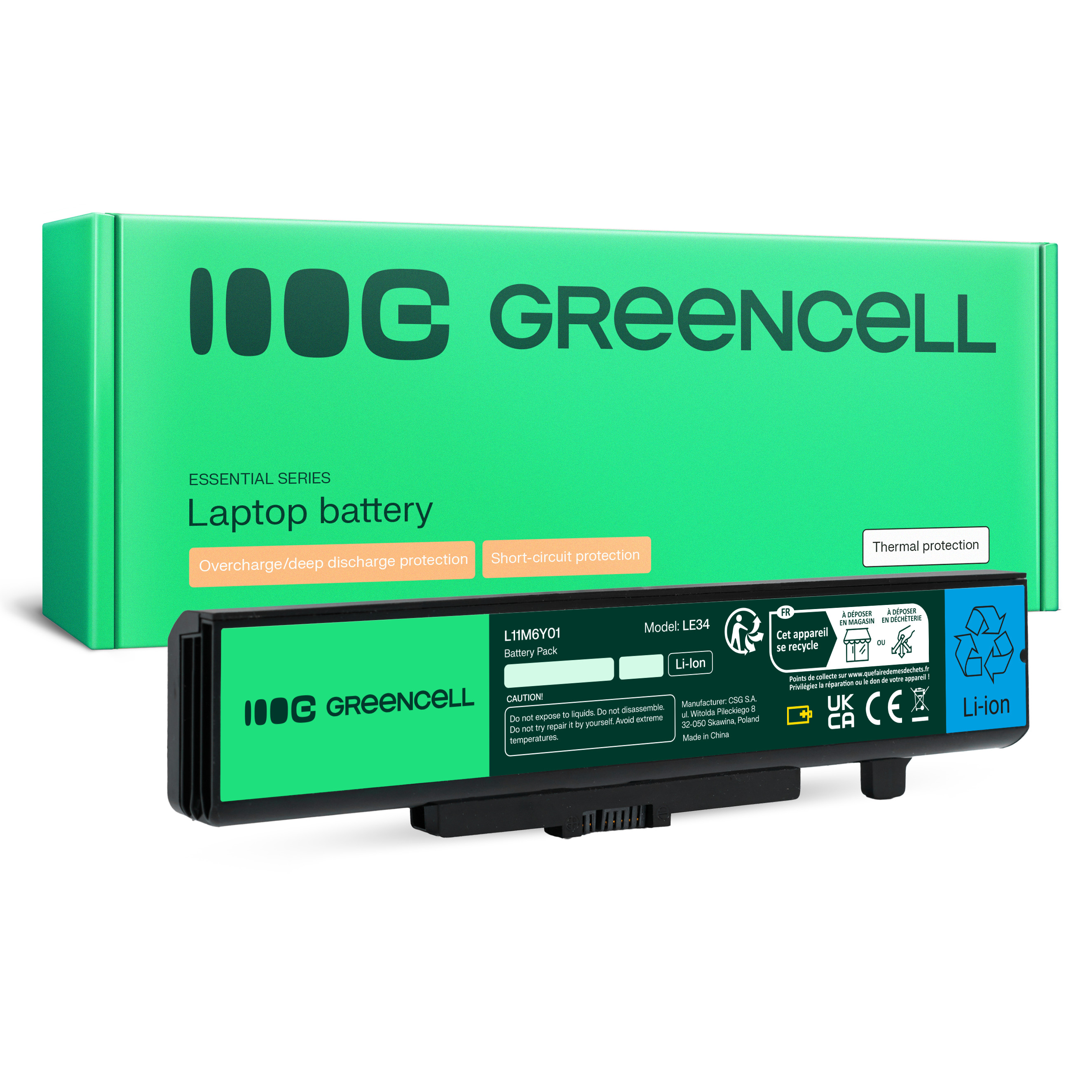 Green Cell Battery for Lenovo G500 G505 G510 G580 G580A G580AM G585 G700 G710 G480 G485 IdeaPad P580 P585 Y480 Y580 Z480 Z585