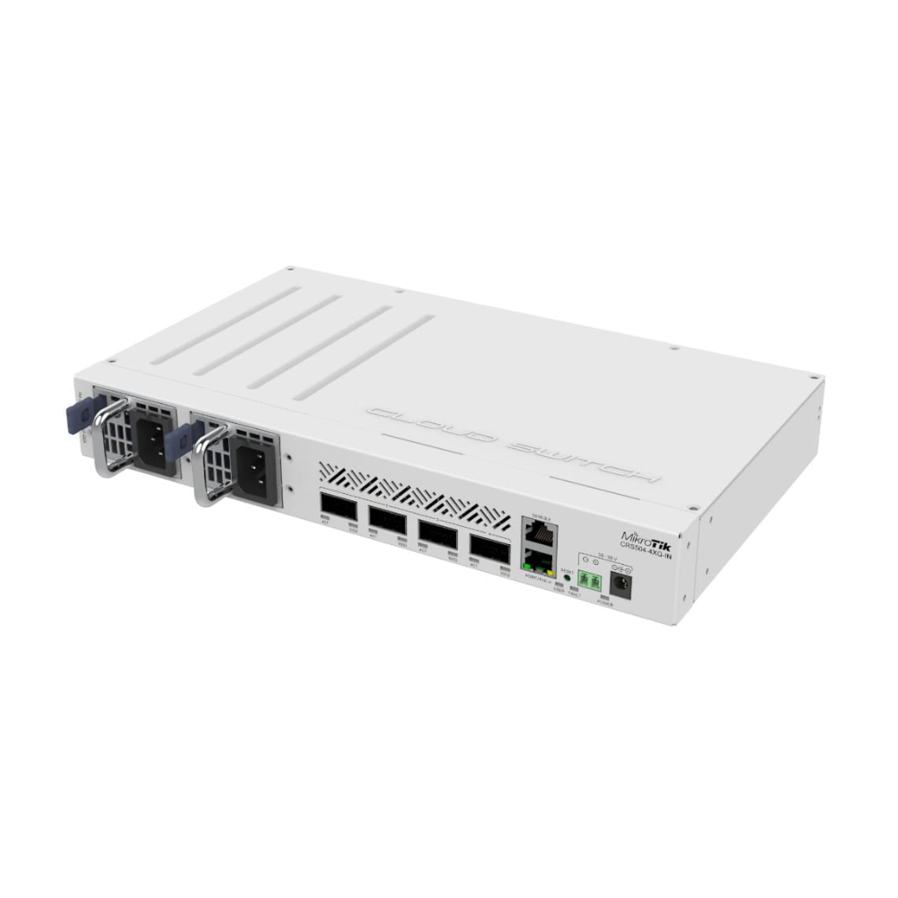 Комутатор Cloud Router Switch 504-4XQ-IN, (RouterO S L5), desktop enclosure CRS504-4XQ-IN