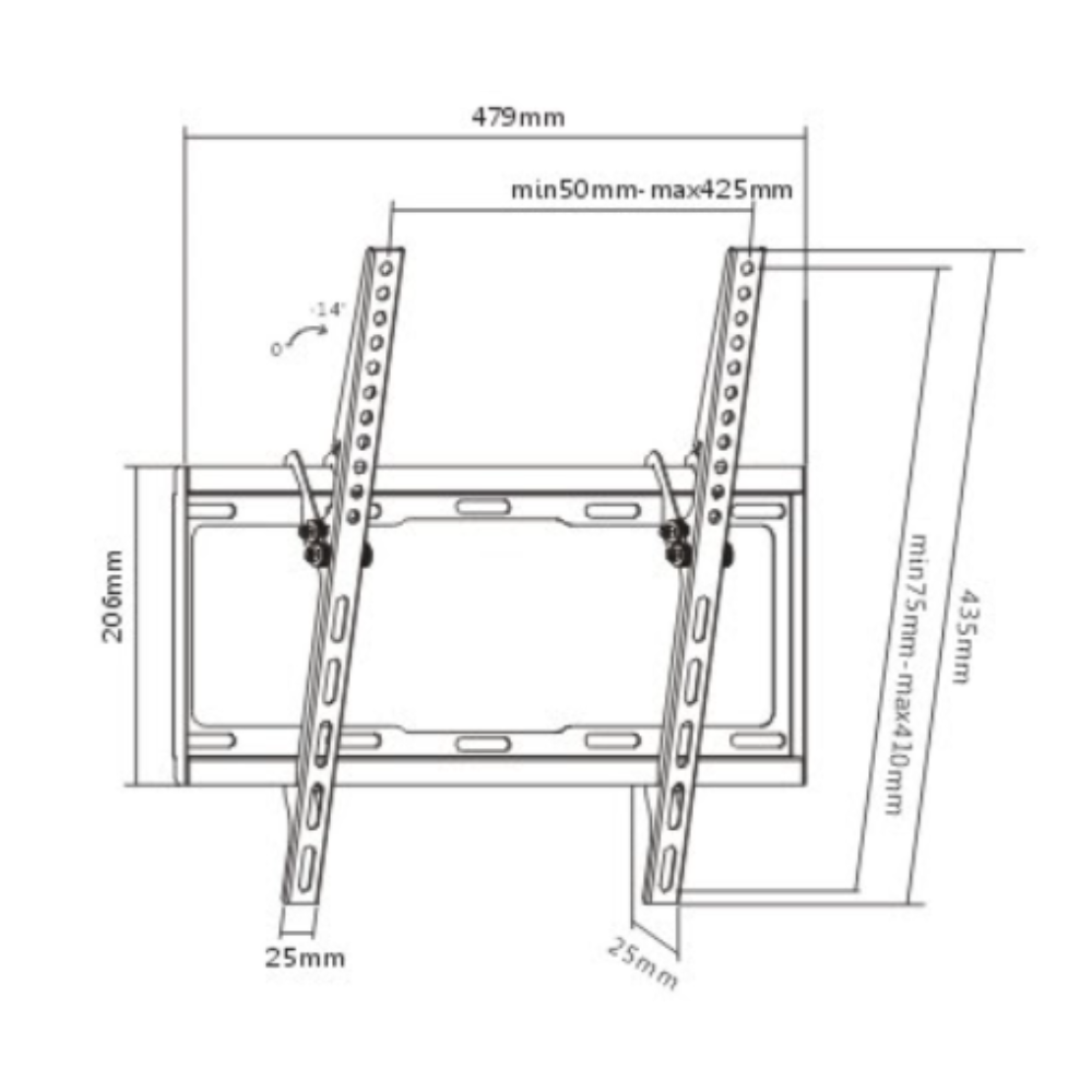 Кронштейн Brateck LP34-44T, 32"-55", до 35 кг LP34-44T