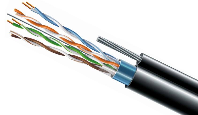 Кабель cat.5e F/UTP PE 4х2х24 AWG з тросом (305m) 70910401