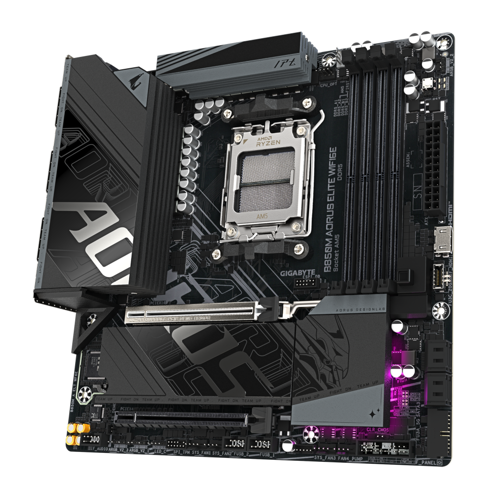 Mатеринська плата sAM5 AMD B850 HDMI/DP 2xM.2 2.5G bE LAN mATX  B850M AORUS ELITE WIFI6E