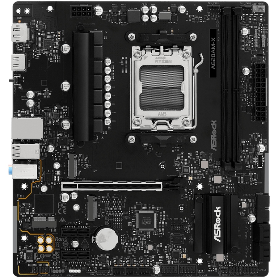 ASRock A620AM-X (AM5/A620A, 2*DDR5, PCIex16, DP/HDMI, 4xSATA, 2xM.2, 2.5GLan, 8ch, mATX)