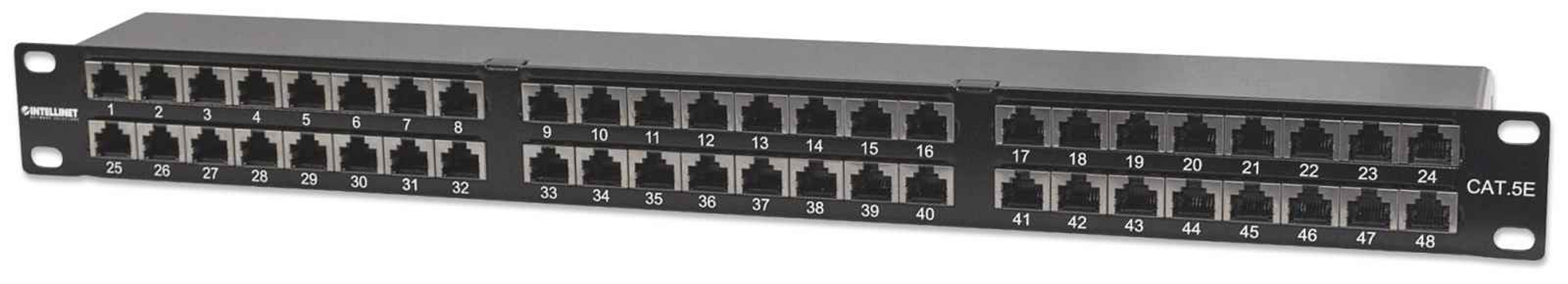 Патч-панель 19", 48xRJ45, FTP, Cat.5e, 1unit, Intellinet