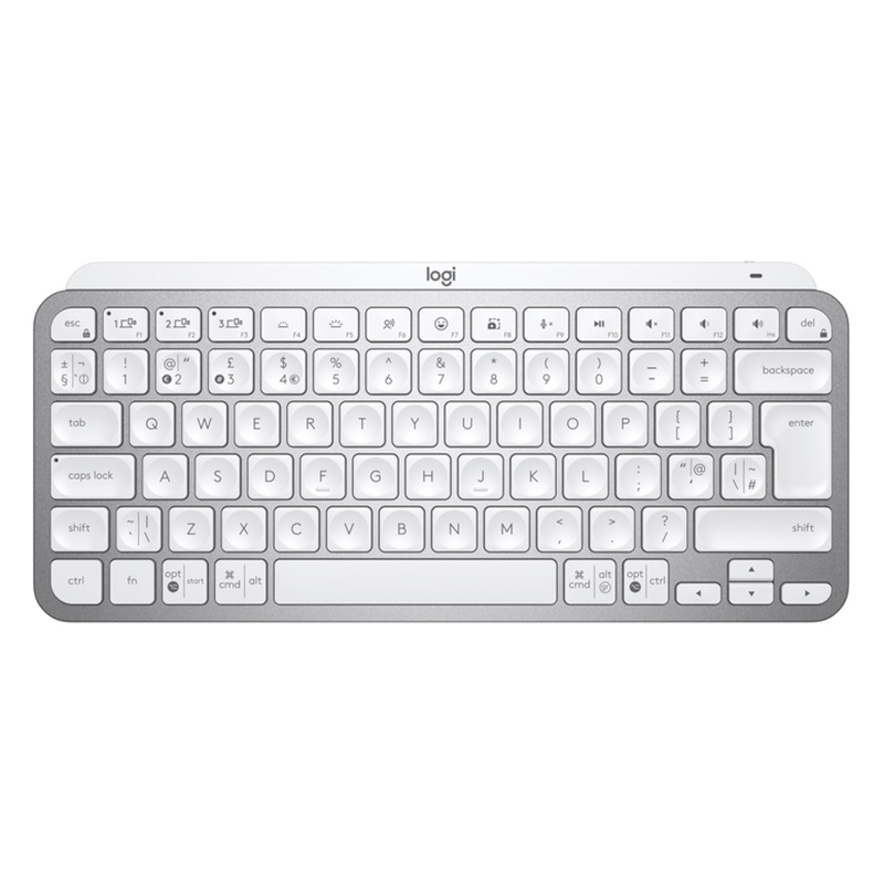 Клавіатура бездротова MX Keys Mini Illuminated, UA, світло-сіра Logitech (920-010499)