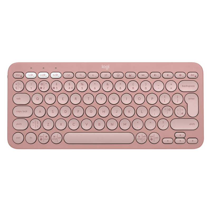 Клавіатура бездротова Pebble K380s Multi-Device, UA, рожева Logitech (920-011853)