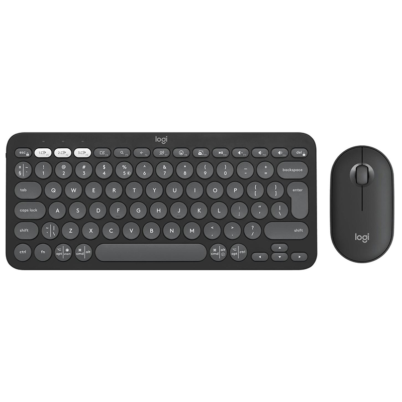 Комплект клавіатура та миша бездротовий Pebble 2 Combo, UA, графітовий Logitech (920-012239)