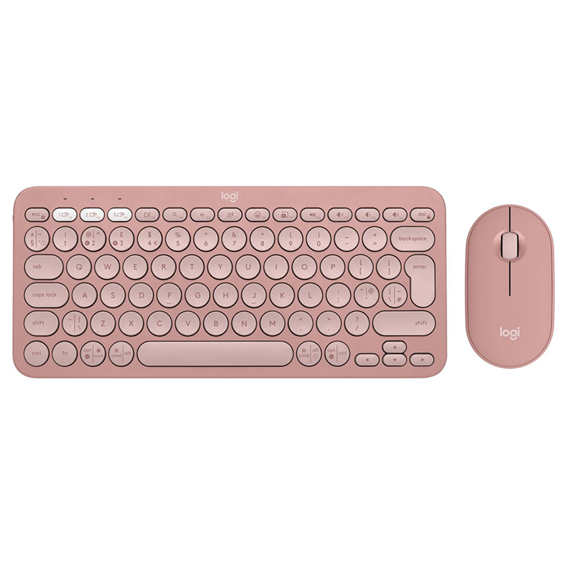 Комплект клавіатура та миша бездротовий Pebble 2 Combo, UA, рожевий Logitech (920-012241)