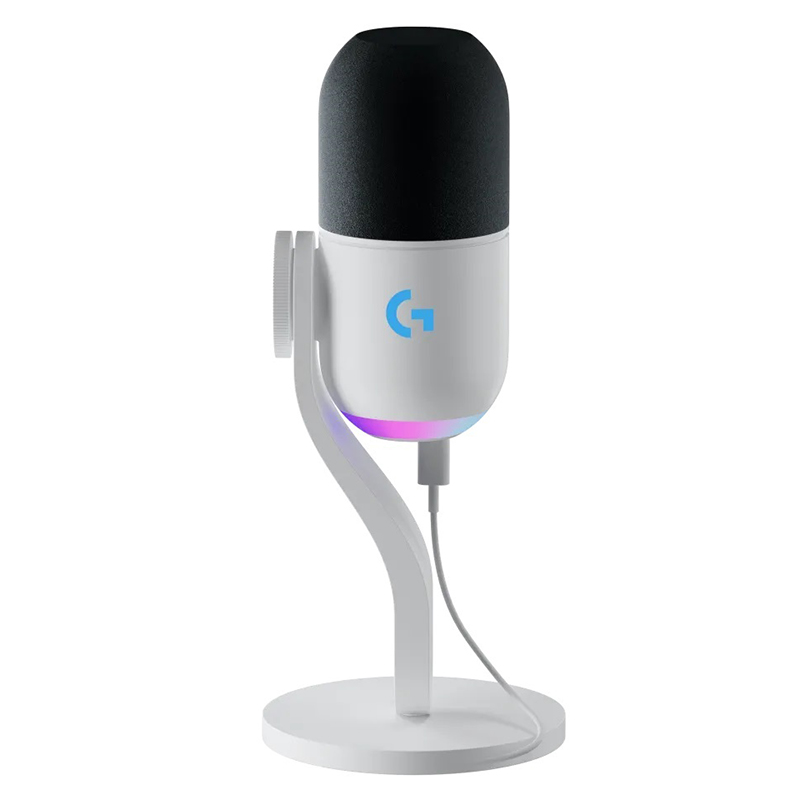 Мікрофон USB Type-C ігровий Yeti GX Dynamic RGB Lightsync, білий Logitech (988-000576)