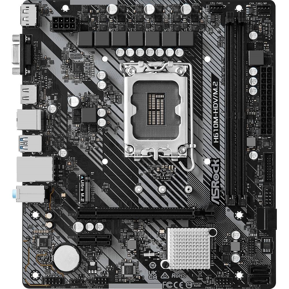 ASRock H610M-HDV/M.2 R2.0 (1700/H610, 2*DDR4, 1xPCIex16, HDMI/DVI/VGA, 4xSATA, M.2, GLan, 7.1ch,mATX