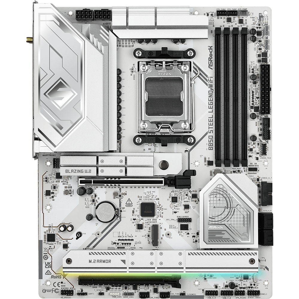 ASRock B850 Steel Legend WiFi (AM5/B850, 4*DDR5, 2xPCIex16, HDMI, 4xSATA,4xM.2, 2.5GLan, ATX)