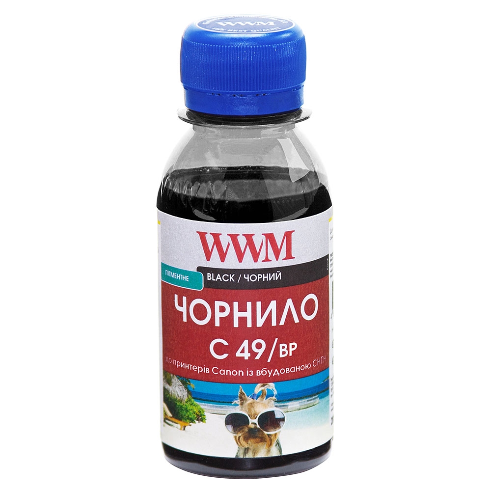Чернило WWM GI-490BK для Canon Pixma G1400/2400/3400 100г Black Пигментные (C49/BP-2)