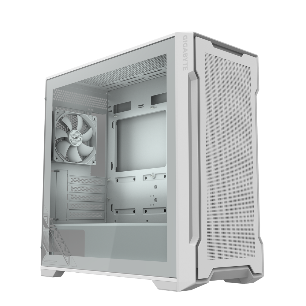 Корпус без БЖ Mid Tower Mini ITX / Micro ATX  MB T empered Glass Both Side Panel White Dust Filter 2x GIGABYTE C102 GLASS ICE
