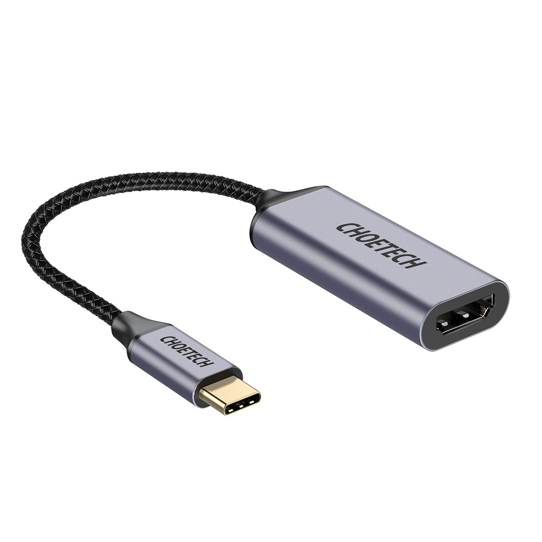 Адаптер Type-C к HDMI коаксіальний, чорний Choetech (HUB-H10-V1)