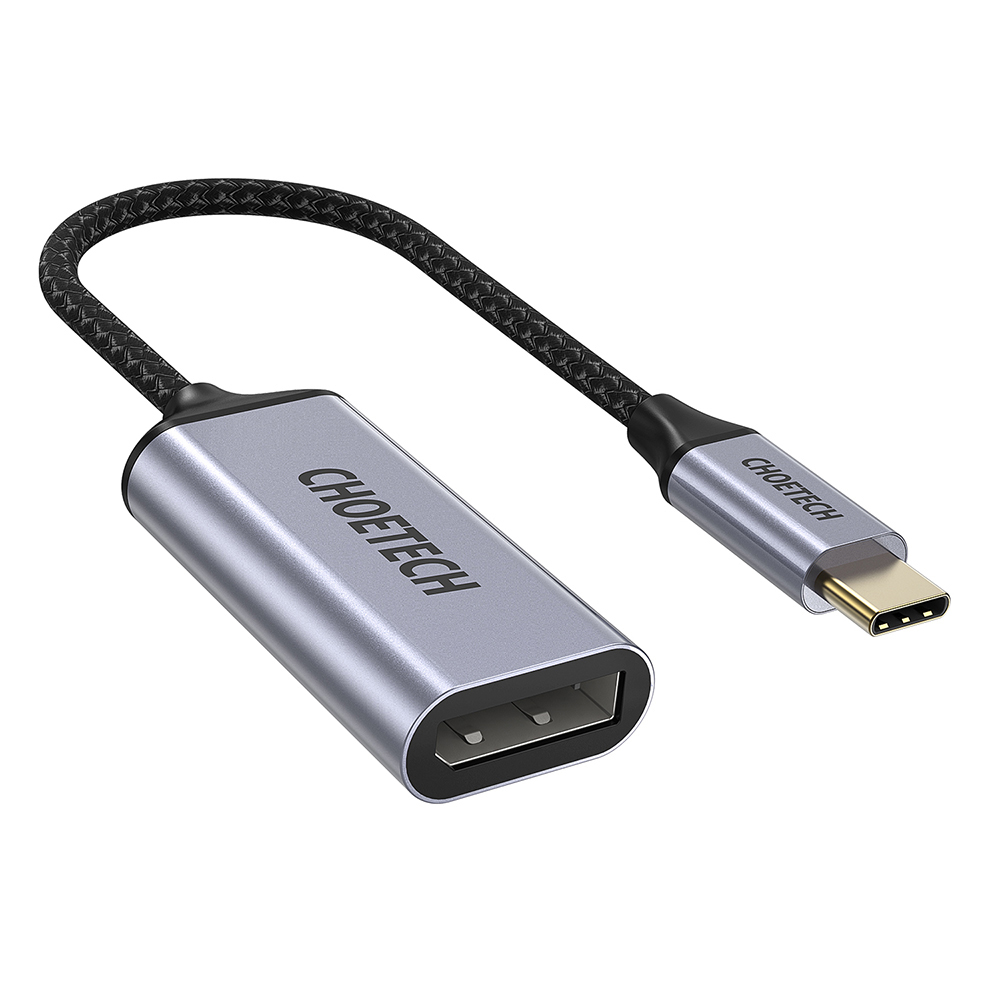 Адаптер Type-C до Display Port коаксіальний кабель, сірий Choetech (HUB-H11-GY-V2)