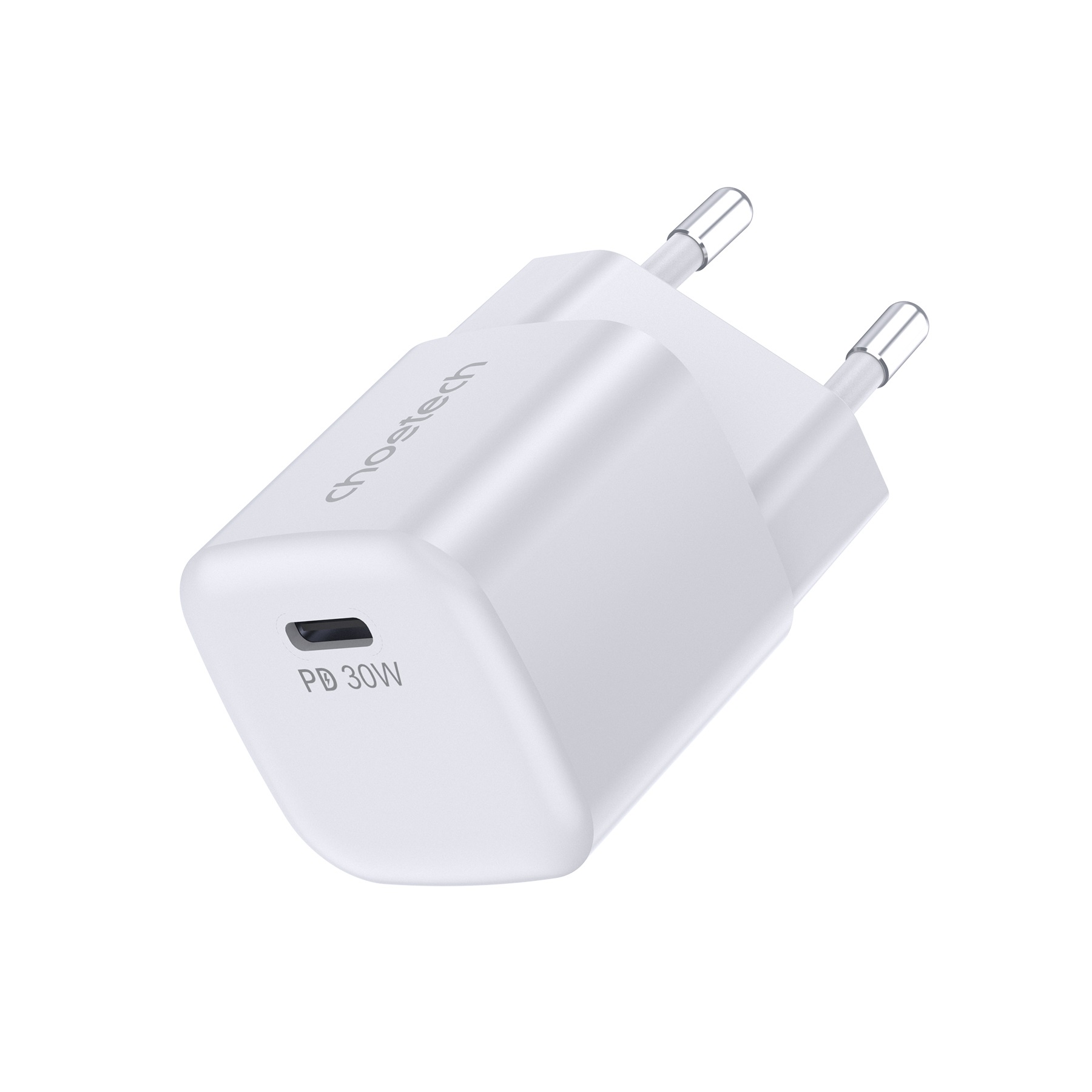 Пристрій зарядний мережевий 1хType-C GAN PD30W білий Choetech (PD5007-EU-WH)
