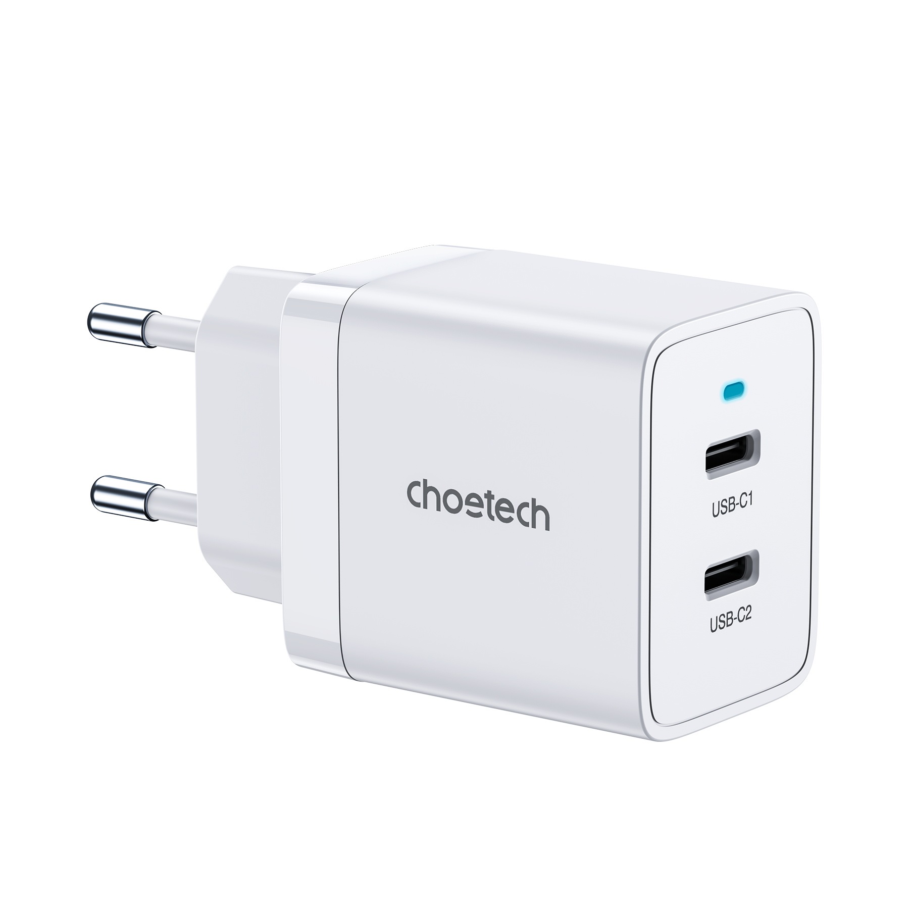 Пристрій зарядний мережевий 2хType-C PD40W білий Choetech (Q5006-EU-WH)