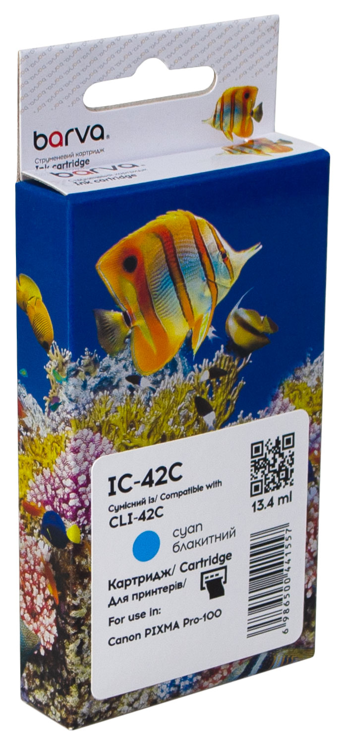Картридж сумісний Canon CLI-42C (6385B001) 900 арк, блакитний Barva (IC-42C)