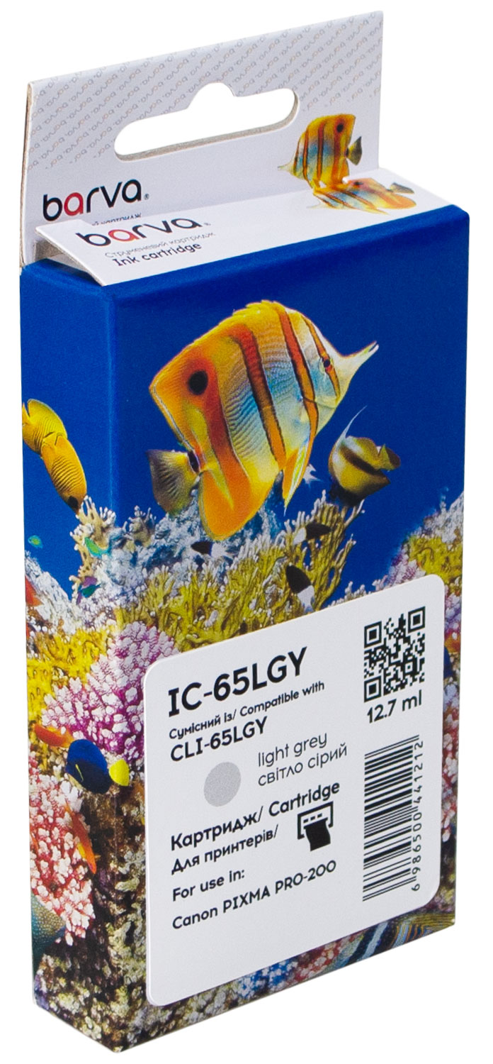 Картридж сумісний Canon CLI-65LGY (4222C001) 140 арк, світло сірий Barva (IC-65LGY)