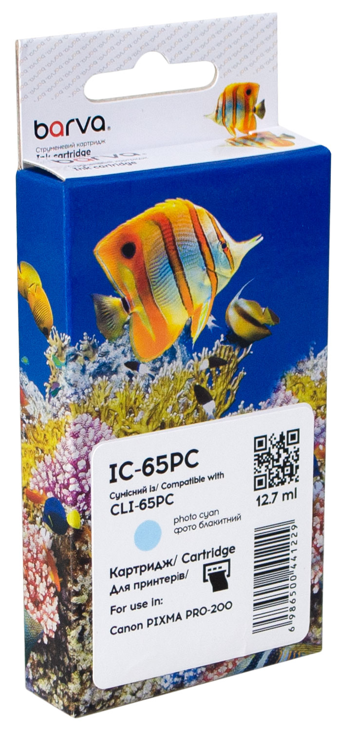Картридж сумісний Canon CLI-65PC (4220C001) 375 арк, фото блакитний Barva (IC-65PC)