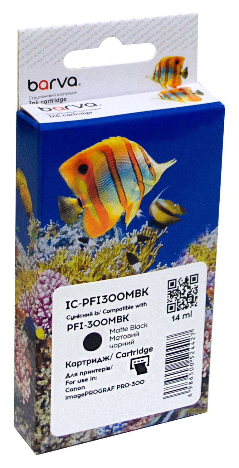 Картридж сумісний Canon PFI-300MBK (4192C001) 1750 арк, матовий чорний Barva (IC-PFI300MBK)