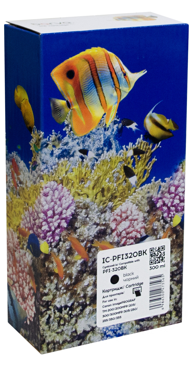Картридж сумісний Canon PFI-320BK (2890C001AA) 300 мл, чорний Barva (IC-PFI320BK)
