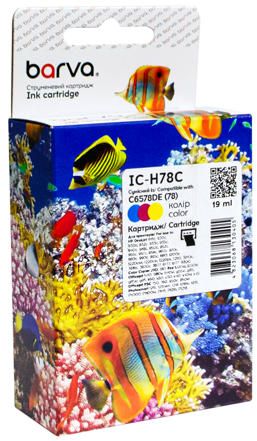 Картридж струменевий HP 78 (C6578DE) 560 арк, триколірний Barva (IC-H78C)