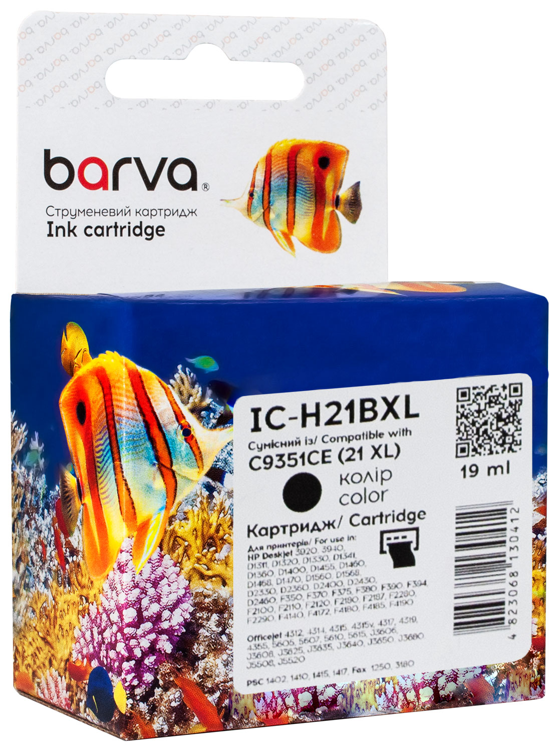Картридж струменевий HP 21XL (C9351AE/C9351CE) 475 арк, чорний Barva (IC-H21BXL)