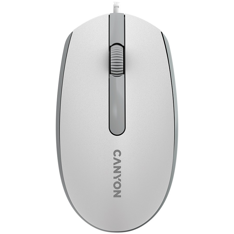 Миша USB оптична M-10 біло-сіра Canyon (CNE-CMS10WG)