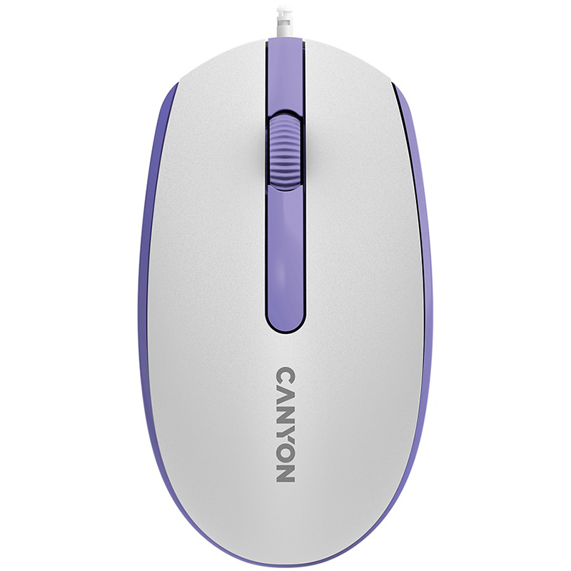 Миша USB оптична M-10 біло-лавандова Canyon (CNE-CMS10WL)