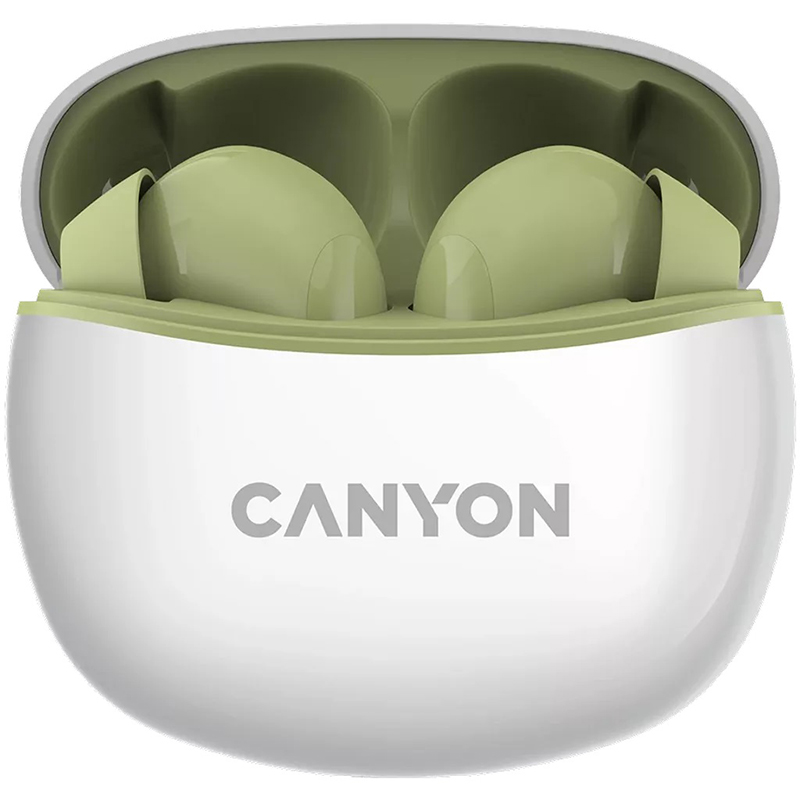 Навушники бездротові BT TWS-5 зелені Canyon (CNS-TWS5GR)