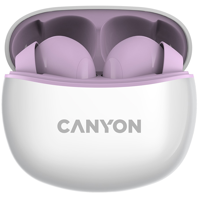 Навушники бездротові BT TWS-5 фіолетові Canyon (CNS-TWS5PU)