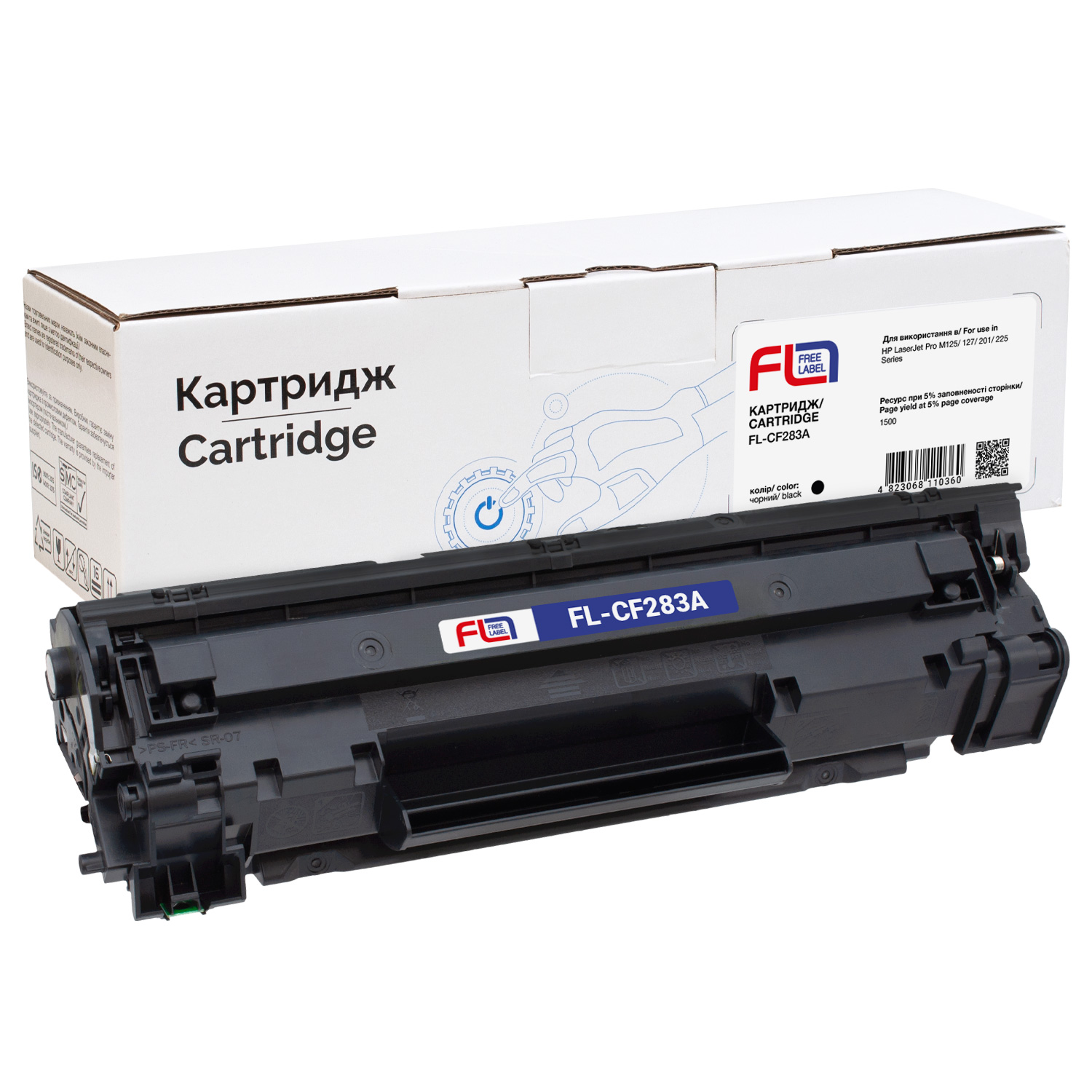Картридж сумісний HP 83A (CF283A) Free Label (FL-CF283A)