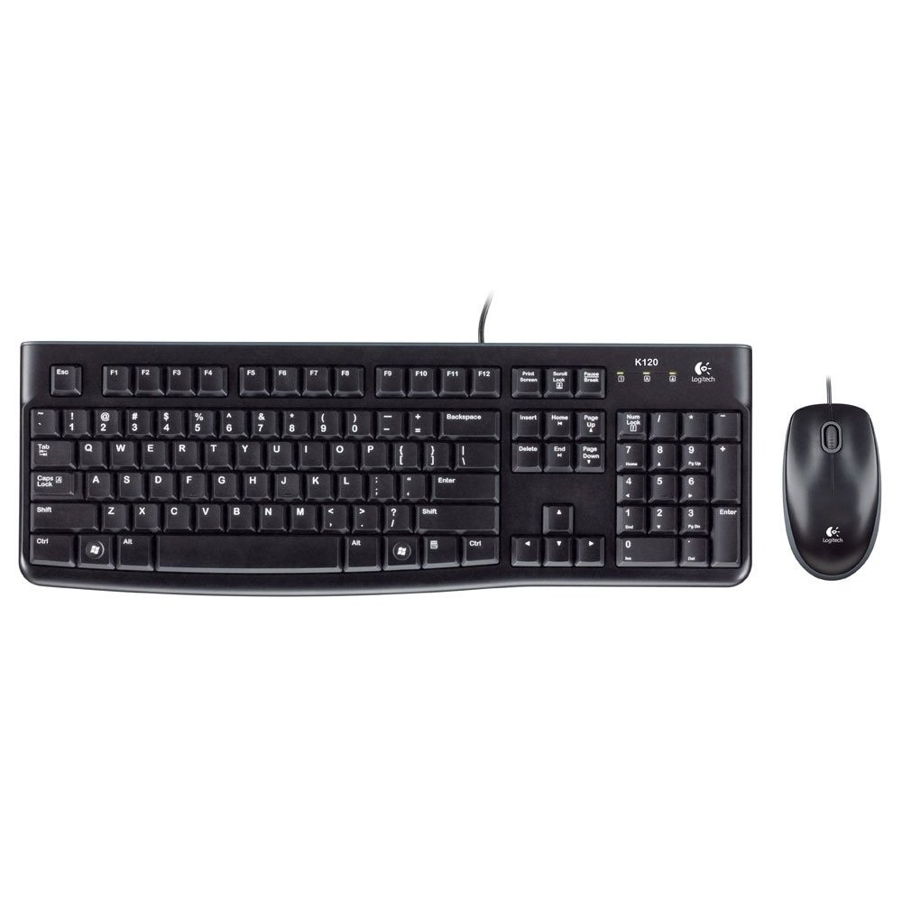 Комплект клавіатура та миша дротовий MK120 Corded Combo, UA, чорний Logitech (920-002563)