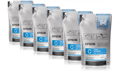 Комплект чорнил T741200 блакитні, 6x1 л Epson (C13T741200)