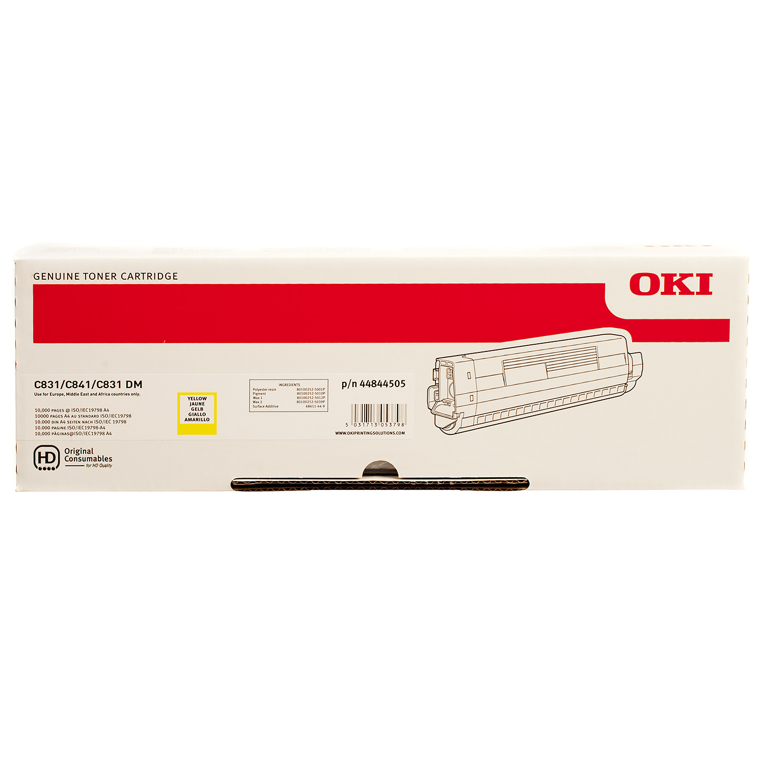 Тонер-картридж C831/841 жовтий Oki (44844505)