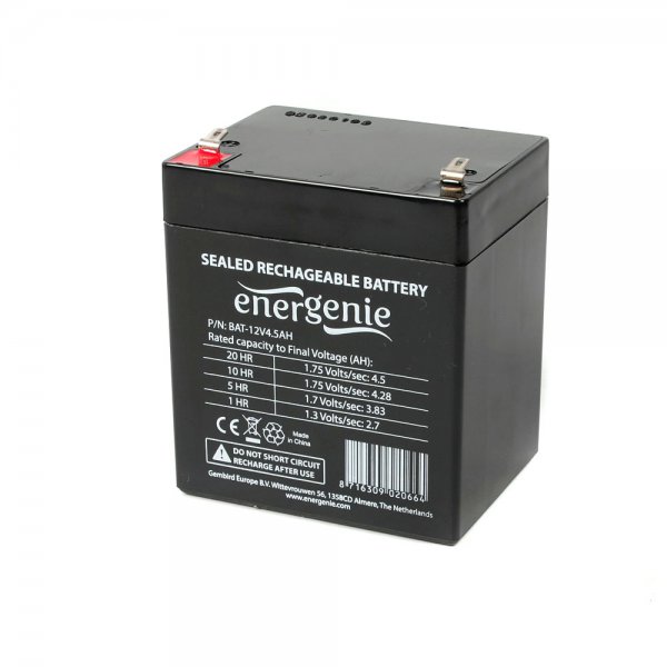 Акумулятор для ДБЖ 12В, 4.5 Aг Energenie (BAT-12V4.5AH)