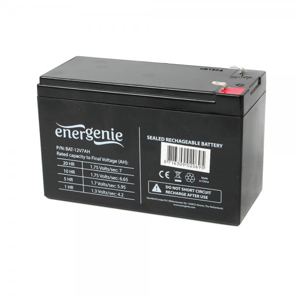 Акумулятор для ДБЖ 12В, 7 Aг Energenie (BAT-12V7AH)