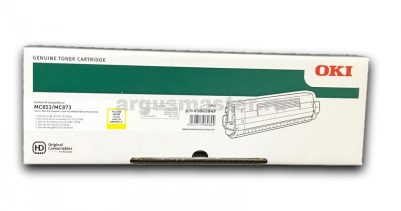 Тонер-картридж MC853/873 жовтий Oki (45862849/45862837)