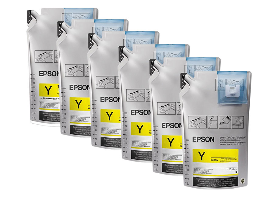 Чорнило UltraChrome SC-F6300 1100мл x 6шт, жовті Epson (C13T46D440)