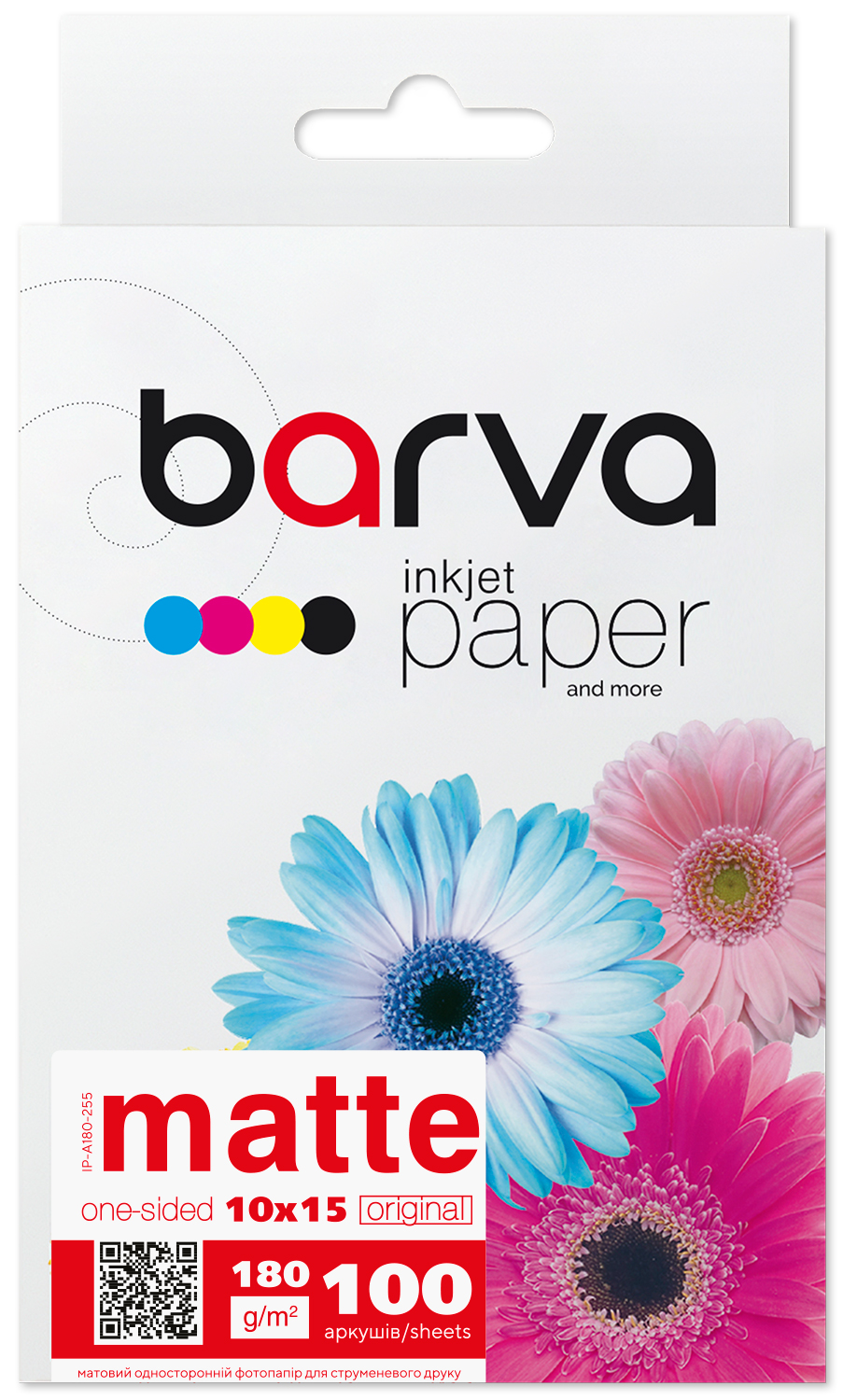 Фотопапір матовий 180 г/м2, 10x15 см, 100 арк Original Barva (IP-A180-255)