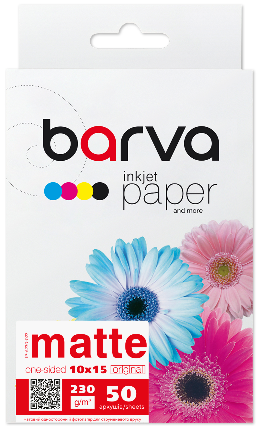 Фотопапір матовий 230 г/м2, 10x15 см, 50 арк Original Barva (IP-A230-023)