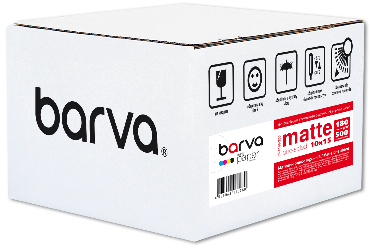 Фотопапір матовий 180 г/м2, 10x15 см, 500 арк Original Barva (IP-A180-256)