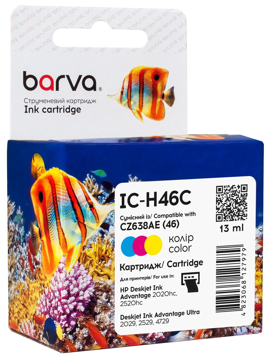 Картридж струменевий HP 46 (CZ638AE) 750 арк, триколірний Barva (IC-H46C)