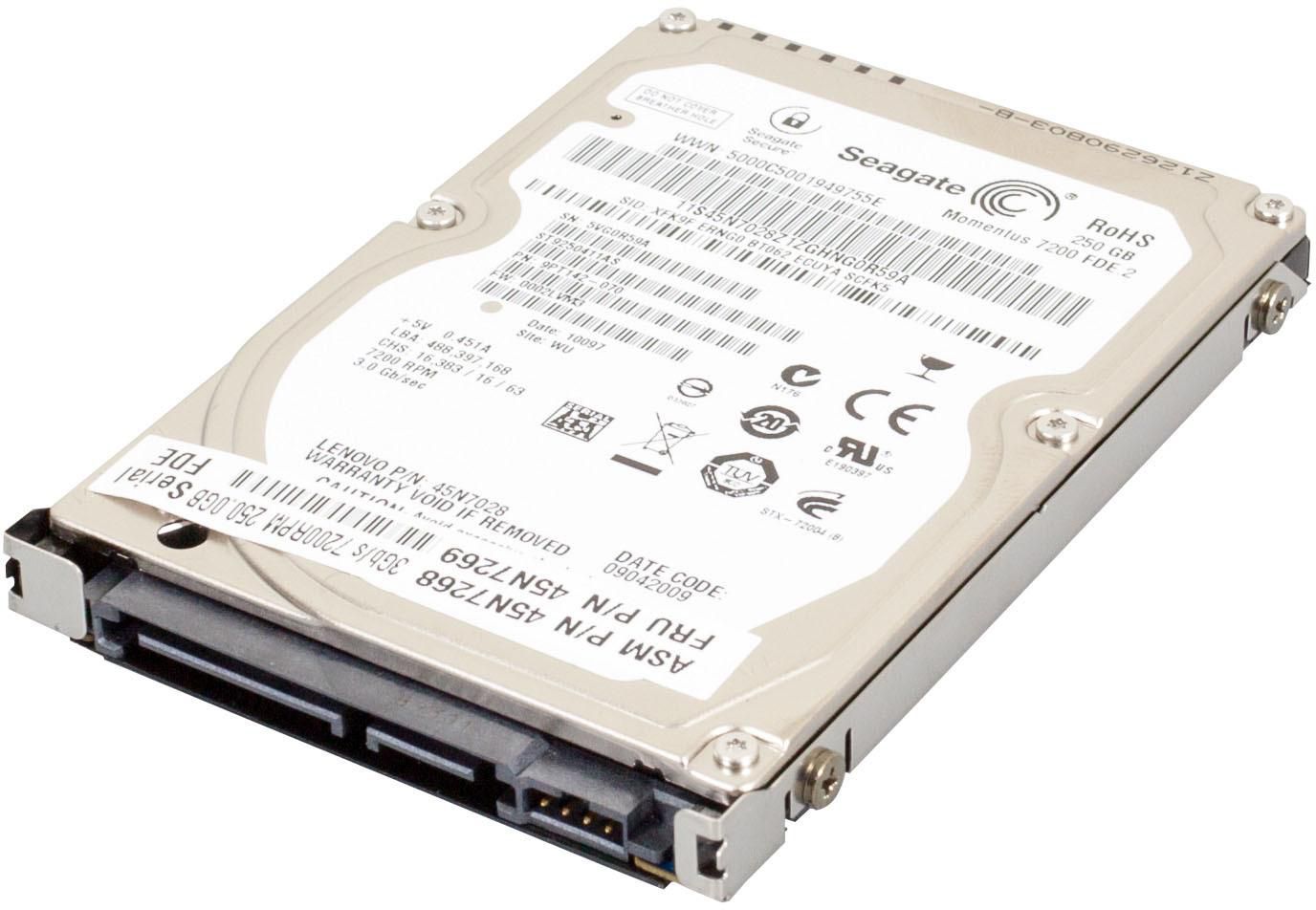 HDD 250 GB, 7,200 rpm