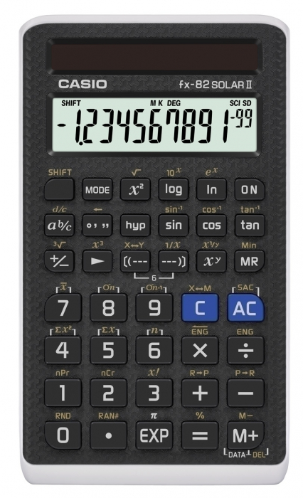 Калькулятор науковий чорний Casio (FX-82SOLARII-W-ETV)