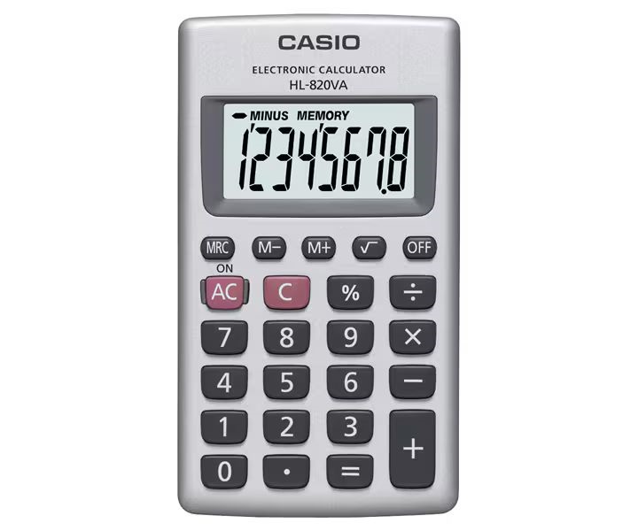 Калькулятор кишеньковий 8 розрядів сріблястий Casio (HL-820VA-W-EP)