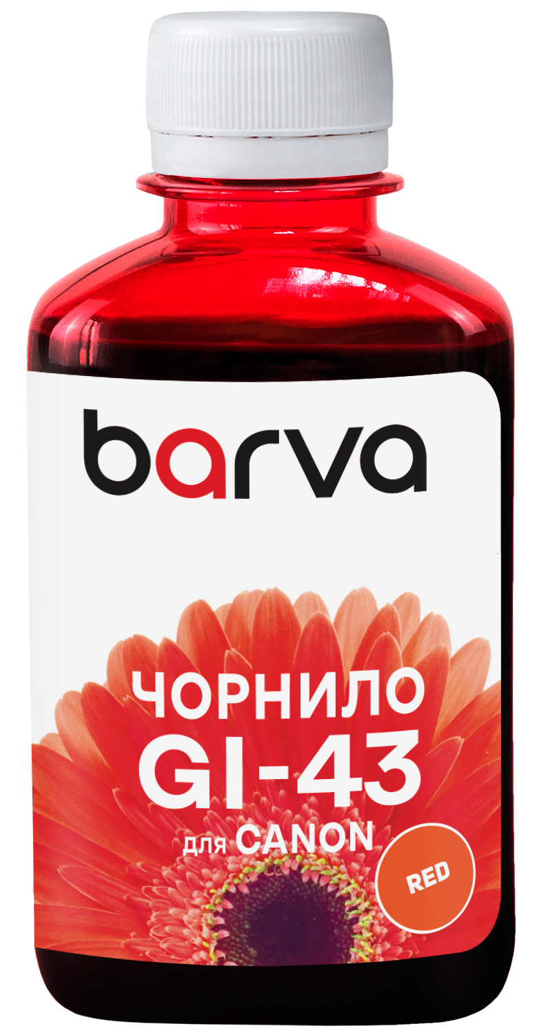 Чорнило сумісне для Canon GI-43 R спеціальне 180 мл, водорозчинне, червоне Barva (CGI43-851)